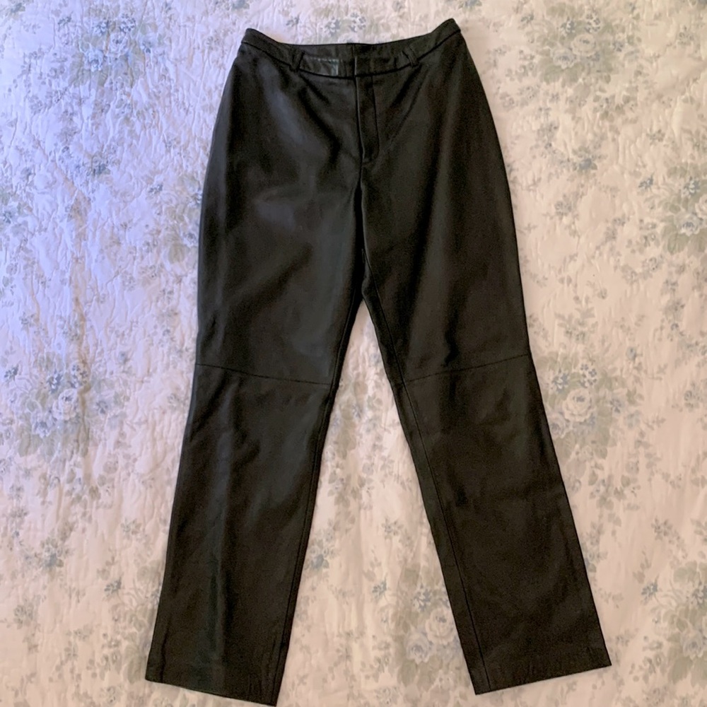 Jaclyn Smith Black Vintage Genuine Leather Pants, Size 12